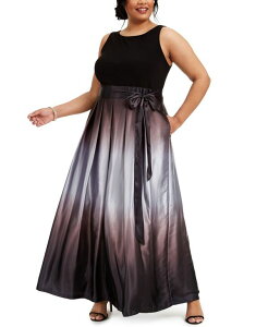 �G�X�G���t�@�b�V�����Y ���f�B�[�X �g�b�v�X �����s�[�X A ���C�� �v���X�T�C�Y SL Fashions Plusize Ombre A-Line Gown Black/Silver �u���b�N