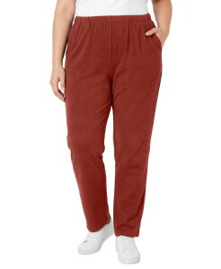 �E�[�}�� �E�B�Y�C�� ���f�B�[�X �{�g���X �J�W���A���p���c �j�b�g Woman Within Women's Within 7-Day Knit Straight-Leg Pull-On Pants Red ochre ���b�h