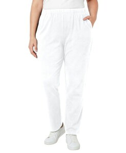 �E�[�}�� �E�B�Y�C�� ���f�B�[�X �{�g���X �J�W���A���p���c �j�b�g Woman Within Women's Within 7-Day Knit Straight-Leg Pull-On Pants White �z���C�g