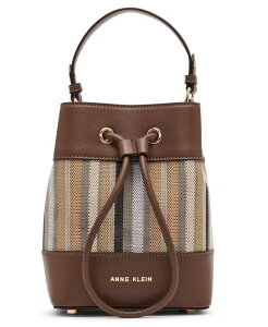 �A���N���C�� ���f�B�[�X �o�b�O �~�j Anne Klein Stripe Mini Bucket Handbag Brown �u���E��