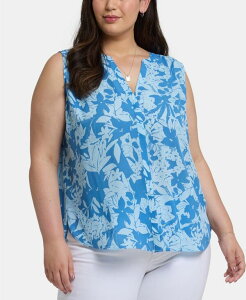 �G�k���C�f�B�[�W�F�C ���f�B�[�X �g�b�v�X �V���c �v���X�T�C�Y �m�[�X���[�u NYDJ Plusize Sleeveless Pintuck Top Bellavista