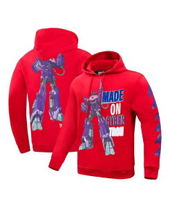 �t���[�Y�}�b�N�X �����Y �A�E�^�[ �p�[�J�[�E�X�E�F�b�g Freeze Max Men's and Women's Red Transformers Made On Cybertron Pullover Hoodie Red ���b�h