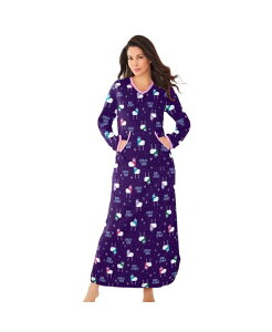 �h���[���X�A���h�R�[ ���f�B�[�X �g�b�v�X �V���c �v���X�T�C�Y �v�����g Dreams & Co. Women's Plusize Long Printed Sleep Shirt Rich violet sheep �o�C�I���b�g
