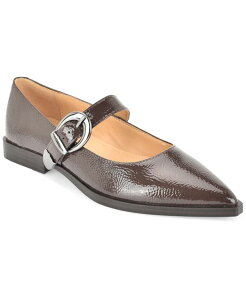 �i�C���E�F�X�g ���f�B�[�X �V���[�Y �p���v�X Nine West Women's Katrel Mary Jane Pointed Toe Flats Dark Brown Patent �u���E��