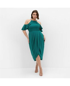 �V�e�B�[�V�b�N ���f�B�[�X �g�b�v�X �����s�[�X �v���X�T�C�Y �t���� CITY CHIC Women's Plusize Love Siren Ruffle Shoulder Dress Botanical