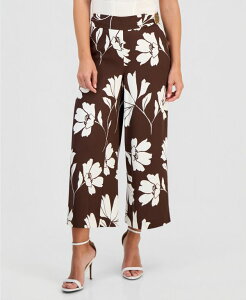 �A���N���C�� ���f�B�[�X �{�g���X �J�W���A���p���c �v�` Anne Klein Women's Wide-Leg Pull-On Pants Regular & Petite Dark Chocolate / White Dove �z���C�g