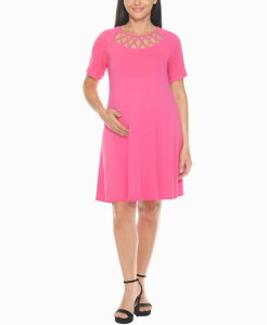 �z���C�g�}�[�N ���f�B�[�X �g�b�v�X �����s�[�X �}�^�j�e�B White Mark Women's Crisscross Neckline Maternity Dress Fuchsia �t���[�V��