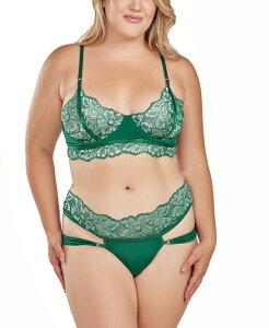 �A�C�R���N�V���� ���f�B�[�X �A���_�[�E�F�A �i�C�g�E�F�A �v���X�T�C�Y iCollection Plusize Underwire Brand Panty Lingerie Set Green �O���[��