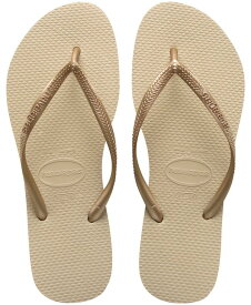 ハワイアナス レディース サンダル シューズ Women's Slim Flip Flop Sandals Sand Grey/Light Gold