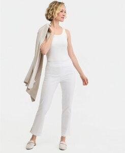 �W�F�C�G���R���N�V���� ���f�B�[�X �{�g���X �J�W���A���p���c JM Collection Women's Mid-Rise Straight-Leg Pull-on Pants Bright White �z���C�g