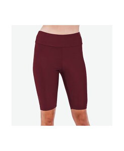 �J���v�T ���f�B�[�X ���� �{�g���X�̂� �V���[�g�p���c Calypsa Women's Chlorine Resistant High Waisted Long Bike Swim Shorts Wine ���C��