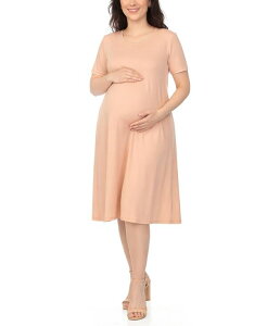 �z���C�g�}�[�N ���f�B�[�X �g�b�v�X �����s�[�X A ���C�� ���� �}�^�j�e�B White Mark Women's Maternity Short-Sleeve A-Line Dress Rose Gold �S�[���h