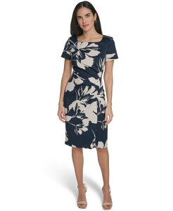 �J���o���N���C�� ���f�B�[�X �g�b�v�X �����s�[�X �~�f�B Calvin Klein Women �f square-Neck Sheath Midi Dress IND/STONEY BEIGE �x�[�W��