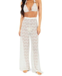 �n�[���[ ���f�B�[�X �{�g���X �J�W���A���p���c Hurley Women'shell Crochet Beach Pants Egret