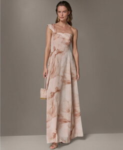 �_�i �L������ �j���[���[�N ���f�B�[�X �g�b�v�X �����s�[�X �����V�����_�[ Donna Karanew York Women's One-Shoulder Ball Gown UMBRIA MULTI �}���`�J���[