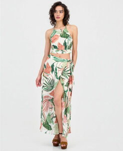 �Q�X ���f�B�[�X �{�g���X�J�[�g �v�����g �}�L�V GUESS Women's New Romana Printed Maxi Skirt Choco Jungle Print