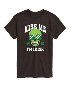 �G�A�E�F�[�u�X �����Y �g�b�v�X T�V���c ���� �O���t�B�b�N AIRWAVES Men's Instant Message Kiss Me I'm Irishort-Sleeve Graphic T-Shirt Dark Brown �u���E��