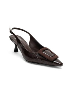 �v�����[�O�V���[�Y ���f�B�[�X �p���v�X Prologue Shoes Women's Dublin Buckle Stiletto Pump Brown print �u���E��