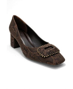 �v�����[�O�V���[�Y ���f�B�[�X �p���v�X �q�[�� Prologue Shoes Velora Buckle Square Toe Block Heel Pump Brown pattern �u���E��