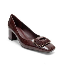 �v�����[�O�V���[�Y ���f�B�[�X �p���v�X �q�[�� Prologue Shoes Velora Buckle Square Toe Block Heel Pump Burgundy print �o�[�K���f�B