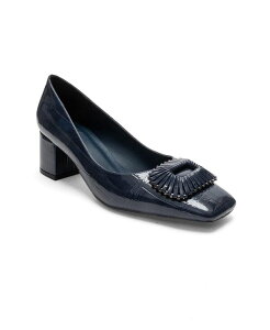 �v�����[�O�V���[�Y ���f�B�[�X �p���v�X �q�[�� Prologue Shoes Velora Buckle Square Toe Block Heel Pump Navy print �l�C�r�[