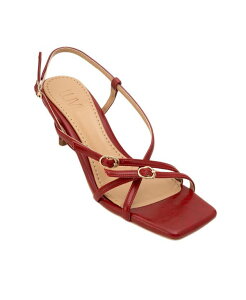 �v�����[�O�V���[�Y ���f�B�[�X �T���_�� Prologue Shoes Women's Chaka Square Toe Stiletto Sandals Red ���b�h