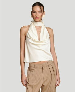�A���F�b�N���t�B�[�� ���f�B�[�X �g�b�v�X �V���c �z���^�[ Avec Les Filles Women's Long-Tie Halter Top Ivory �A�C�{���[