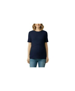 �}�U�[�t�b�h�}�^�j�e�B�[ ���f�B�[�X �g�b�v�X �V���c �N���[�l�b�N Motherhood Maternity Motherhood Crew Neck Cross Over Nursing Short Sleeve Topeacoat