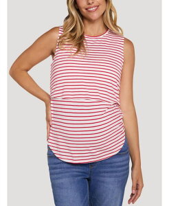 �}�U�[�t�b�h�}�^�j�e�B�[ ���f�B�[�X �g�b�v�X �V���c �m�[�X���[�u Motherhood Maternity Motherhood Sleeveless Nursing Top Red & white stripe �z���C�g