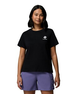 �R�����r�A ���f�B�[�X �g�b�v�X �V���c ���� �O���t�B�b�N Columbia Women's Rolling Bend Graphic Short-Sleeve Top Black/Stacked Gemini �u���b�N