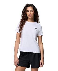 �R�����r�A ���f�B�[�X �g�b�v�X �V���c ���� �O���t�B�b�N Columbia Women's Rolling Bend Graphic Short-Sleeve Top White Stacked Gemini �z���C�g