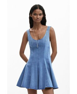 �f�W�O�A�� ���f�B�[�X �g�b�v�X �����s�[�X �f�j�� Desigual Women'skater dress denim effect Blue �u���[