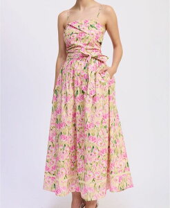 �G�� �Z�]�� ���f�B�[�X �g�b�v�X �����s�[�X �}�L�V En Saison Women's Arya Straight Neck Maxi Dress Cantaloupe Pink �s���N