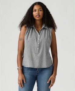 ���[�o�C�X ���f�B�[�X �g�b�v�X �V���c Levi's Women's Londynn Point Collarelaxed-Fitopatricia Check Anthracite Night �`�F�b�N