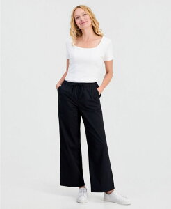 �X�^�C���A���h�R�[ ���f�B�[�X �{�g���X �J�W���A���p���c Style & Co Women's Wide-Leg Pull-On Pants Deep Black �u���b�N