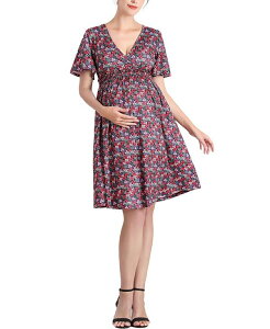 �L�~�A���h�J�C ���f�B�[�X �g�b�v�X �����s�[�X V�l�b�N �}�^�j�e�B kimi + kai Maternity Evin V-Neck Nursing Dress Multicolo red �}���`�J���[