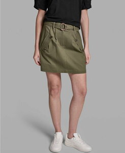 �r�[�V�r�[�W�[ ���f�B�[�X �{�g���X�J�[�g BCBG Women's Flapocket Belted Skirt Rustic Olive �I���[�u