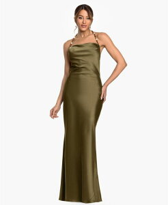 �x�b�c�B�A���h�A�_�� ���f�B�[�X �g�b�v�X �����s�[�X Betsy & Adam Women's Cowl Neck Beaded Straps Column Gown OLIVE �I���[�u