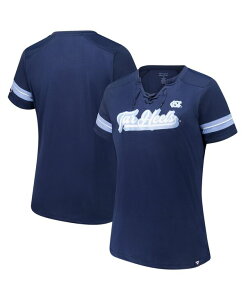 �t�@�i�e�B�N�X ���f�B�[�X �g�b�v�X T�V���c �v���X�T�C�Y ���[�X �q�[�� Fanatics Women's Navy North Carolina Tar Heels Plusize Overtime Readiness Lace-Up T-Shirt Navy �l�C�r�[