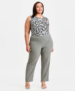 �J�X�p�[�� ���f�B�[�X �{�g���X �J�W���A���p���c �v���X�T�C�Y Kasper Plusize Mid Rise Straight-Leg Pants Dark Sea Stone �X�g�[��