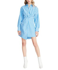 �X�e�B�[�u �}�f�� ���f�B�[�X �g�b�v�X �����s�[�X �V���c ���� Steve Madden Women's Nadia Long-Sleeve Shirtdress Blue �u���[