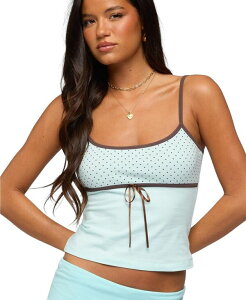 �A�f�B�N�e�b�h ���f�B�[�X �g�b�v�X �V���c �h�b�g�� �h�b�g �R���g���X�g Edikted Women's Rhoda Contrast Polka Dotank Top Turquoise �^�[�R�C�Y
