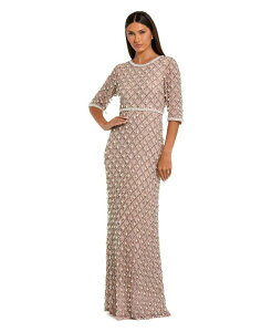 �}�b�N�_�K�� ���f�B�[�X �g�b�v�X �����s�[�X �v�` Mac Duggal Petite Pearl and Crystal Embellished Eveningown Light rose �p�[��