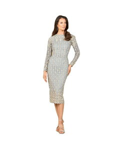 ���� ���f�B�[�X �g�b�v�X �����s�[�X �~�f�B Lara Women's Beaded Midi Dress with Long Sleeves Grey �O���[