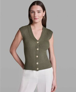 �r�[�V�r�[�W�[ ���f�B�[�X �g�b�v�X �V���c V�l�b�N ���� BCBG Women'short-Sleeve V-Neck Button-Frontop Rustic Olive �I���[�u