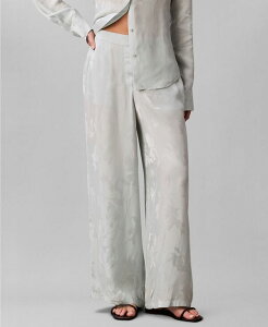 �J���o���N���C�� ���f�B�[�X �{�g���X �J�W���A���p���c Calvin Klein Women's Wide-Leg Pull-On Pants Pale Meadow Floral Cuttings Jacquard