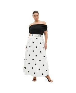 �V�e�B�[�V�b�N ���f�B�[�X �g�b�v�X �����s�[�X �v�����g CITY CHIC Women's Anita Off Shoulder Spot Print Dress Blk polka