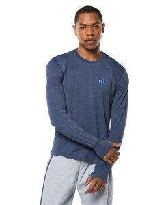 �Z���W�I�^�b�L�[�j �����Y �g�b�v�X T�V���c Sergio Tacchini Men's Attivo Damarindo Long Sleeve Tee Maritime blue �u���[