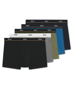 �q���[�S�{�X �����Y �A���_�[�E�F�A �C�� Hugo Boss Men's Essential Trunk Underwear 5-Pack Set Green/Blue/Gray/Black �u���b�N