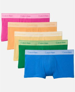 �J���o���N���C�� �����Y �A���_�[�E�F�A �C�� ���[���C�Y �R�b�g�� Calvin Klein Men's Icon Cotton Stretch Low Rise Trunks 5-Pack Mardi Gras Green/Relay Orange/Golden Haze/Palace Blue/Stunning Orchid �u���[